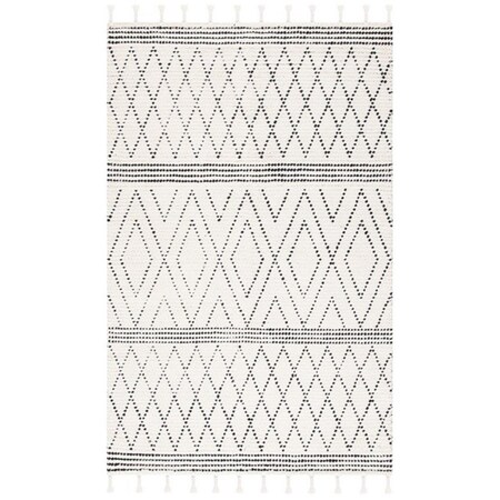 Safavieh 3 x 5 ft. Casablanca 491A Tassel Hand Woven Rectangle Area Rug Ivory & Black CSB491A-3